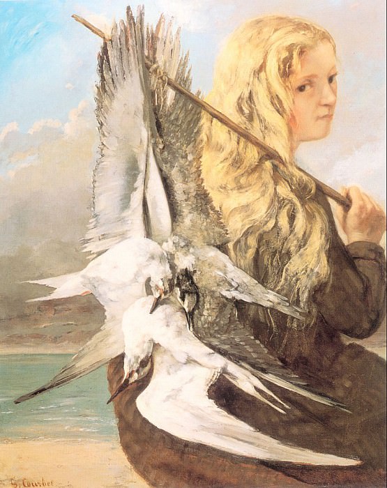 Девушка с чайками, Трувиль. Гюстав Курбе