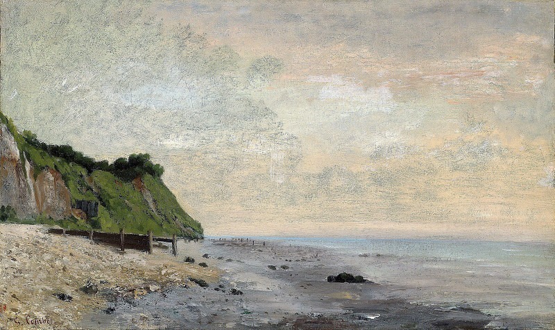 Cliffs on the Sea Coast: Small Beach, Sunrise. Gustave Courbet