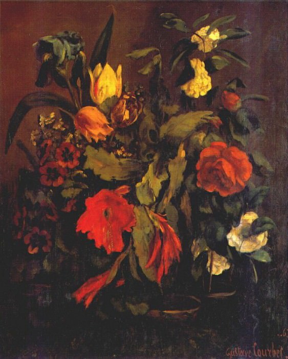 Still life of flowers. Gustave Courbet