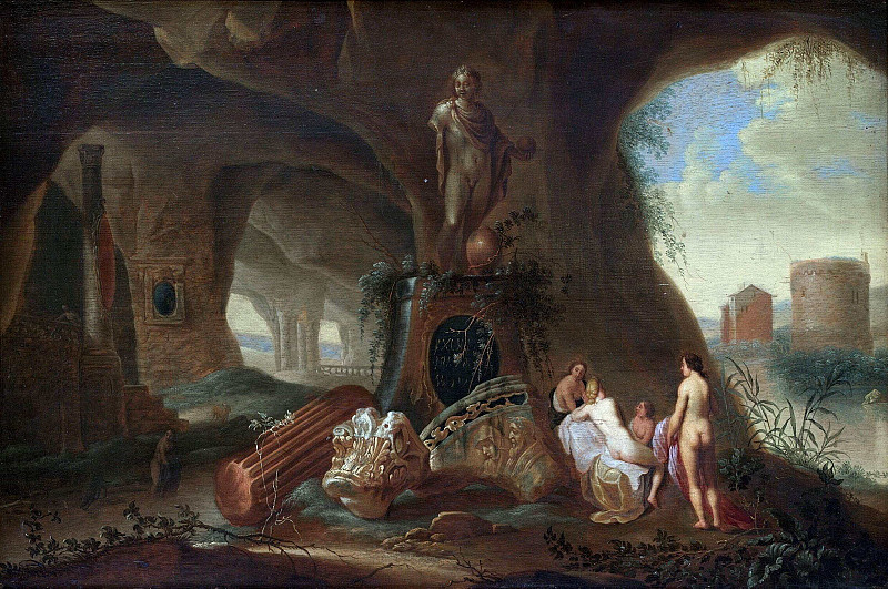 Nymphs in a Grotto. Abraham van Cuylenborch