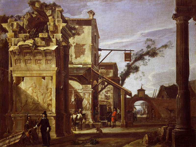 Architectural View with Two Arches. Viviano Codazzi