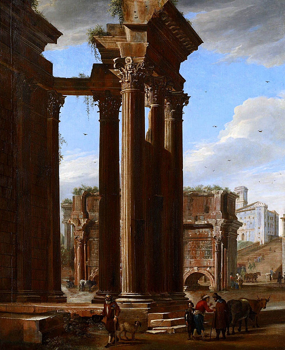 View in the Roman Forum. Viviano Codazzi