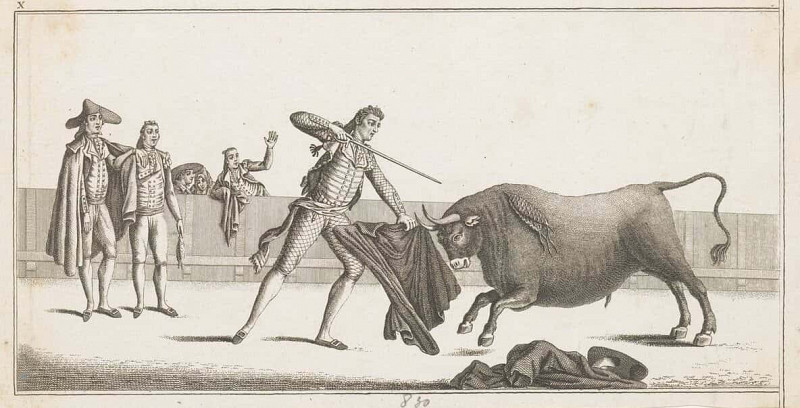 Matador Challenges a Bull (Coleccion de las principales suertes de una corrida de toros series) (Collection of the Main Maneuvers in Bullfighting series). Antonio Carnicero