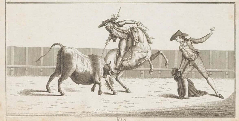Picador Thrusts His Lance into a Bull (Collection of the Main Maneuvers in Bullfighting). Antonio Carnicero