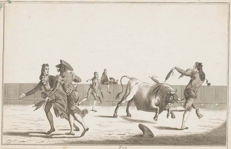 Bull Challenged with Banderillas (Collection of the Main Maneuvers of a Bullfight). Antonio Carnicero