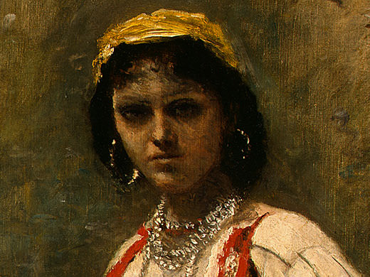 Italian Girl, c. 1871-1872, Detalj 2, NG Washington. Jean-Baptiste-Camille Corot