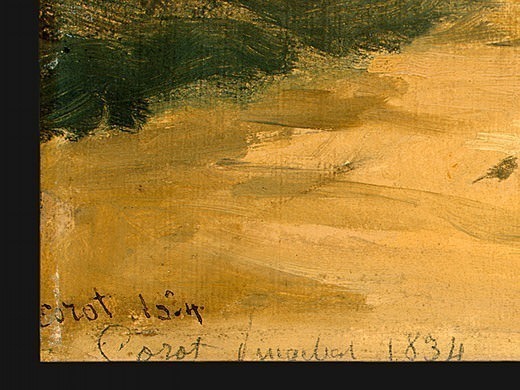 Сценка на реке, у моста, 1834, фрагмент. Жан-Батист-Камиль Коро