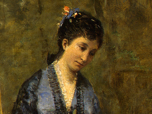 Madame Stumpf and Her Daughter, 1872, Detalj 3, NG Was. Jean-Baptiste-Camille Corot