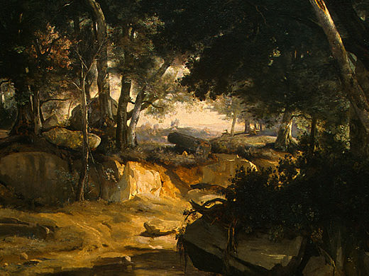 Forest of Fontainebleau, c. 1830, Detalj 2, NG Washing. Jean-Baptiste-Camille Corot