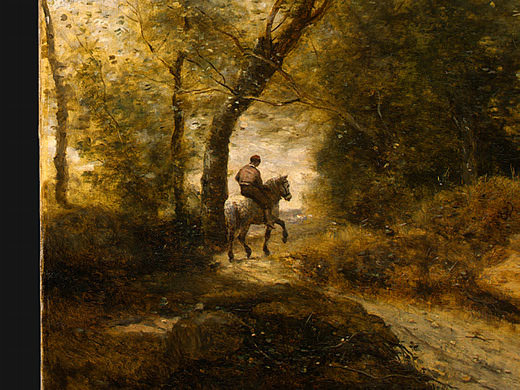 The Forest of Coubron, 1872, Detalj 2, NG Washington. Jean-Baptiste-Camille Corot