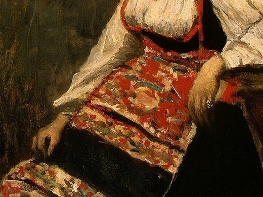 Italian Girl, c. 1871-1872, Detalj 3, NG Washington. Jean-Baptiste-Camille Corot