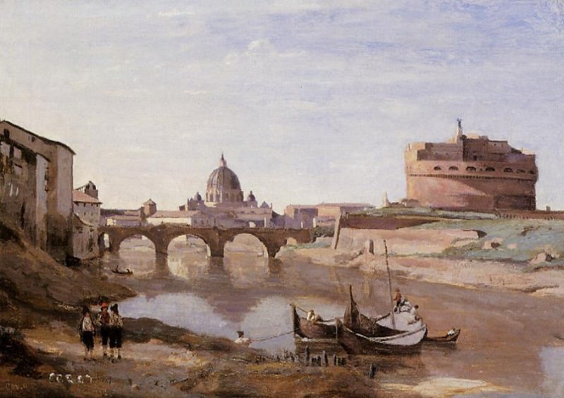 Rome Castle Sant-Angelo. Jean-Baptiste-Camille Corot