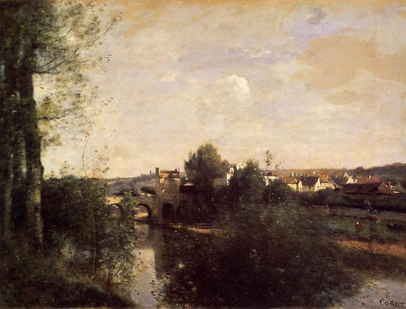 Old Bridge at Limay on the Seine. Jean-Baptiste-Camille Corot