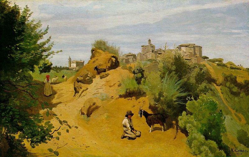 The goat herd of Genzano, 1843, The Phillips Collectio. Jean-Baptiste-Camille Corot