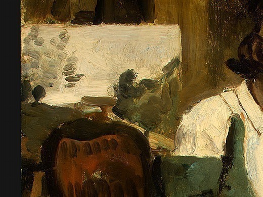 Читающая девушка, 1868-70, фрагмент. Жан-Батист-Камиль Коро