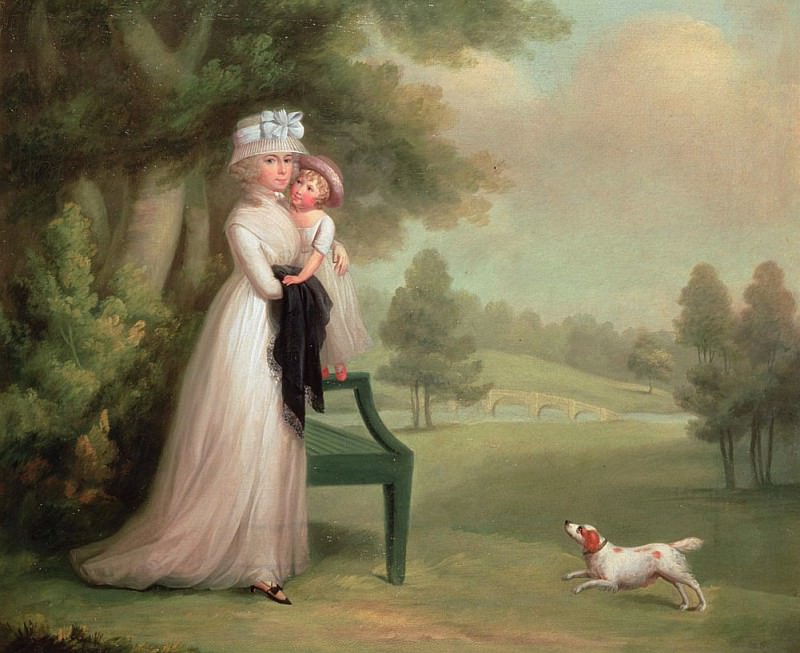 Женщина и ребёнок в парке. Ричард Косвей