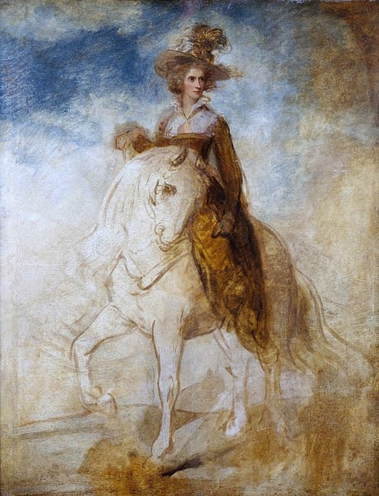 Equestrian portrait of a lady, said to be Lady Elizabeth Foster. Richard Cosway