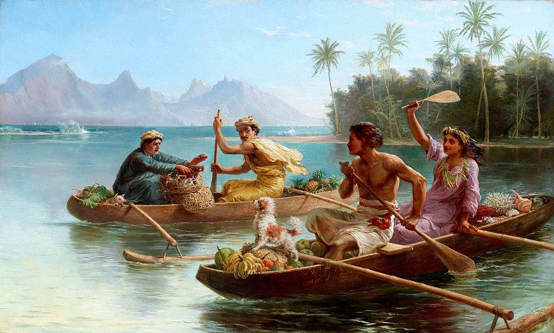 Race to the Market, Tahiti. Nicholas Chevalier