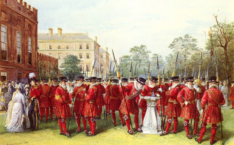 The Parade Of The Yeomen Of The Guard At Clarence House. Nicholas Chevalier