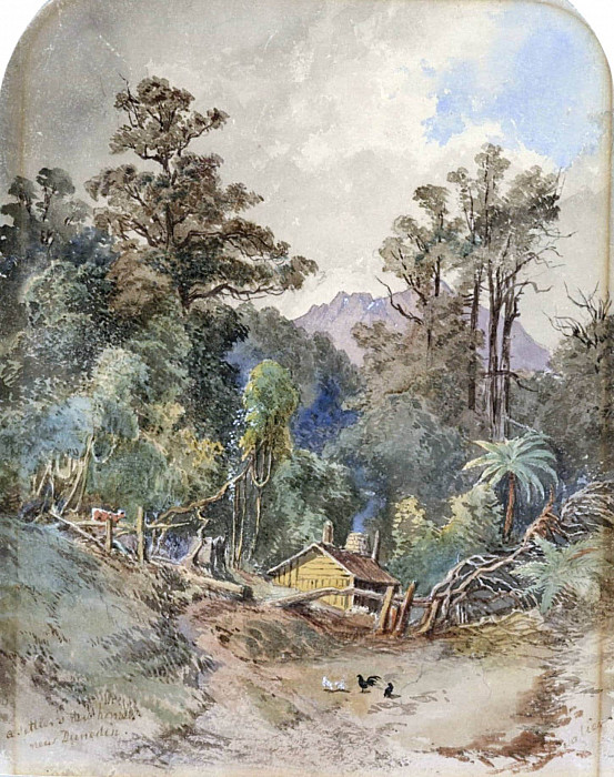 A settlers new home near Dunedin. Nicholas Chevalier