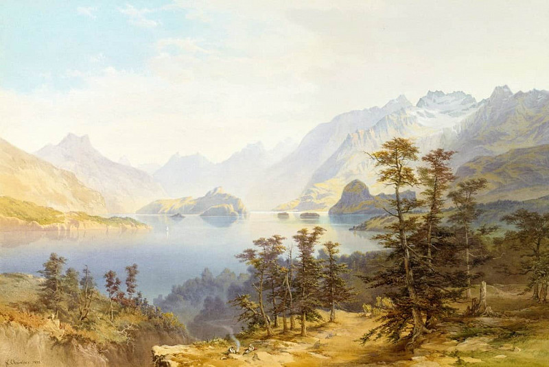 Lake Manapouri, South Island, New Zealand. Nicholas Chevalier