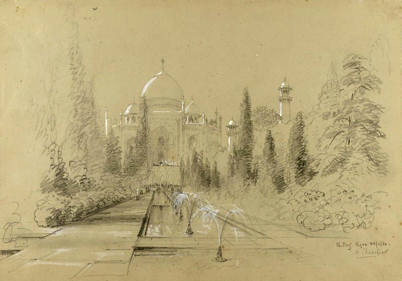 The Taj Mahal, Agra, 24th January 1870. Nicholas Chevalier