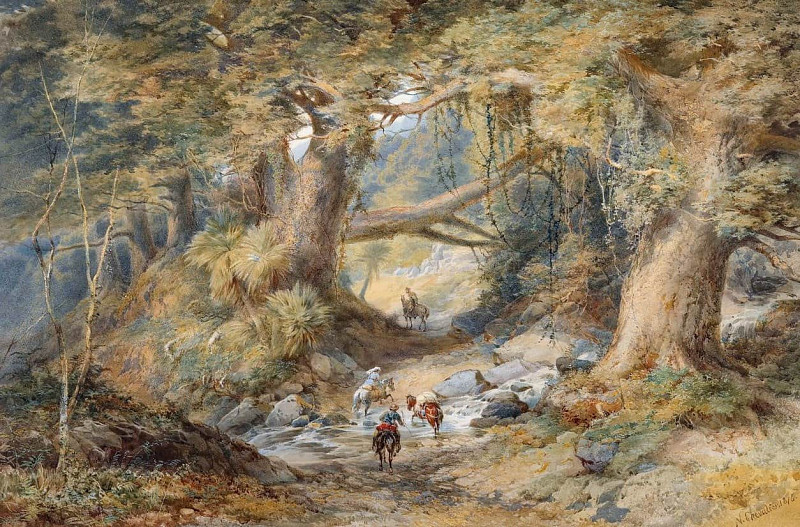 Crossing the Teremakau River. Nicholas Chevalier
