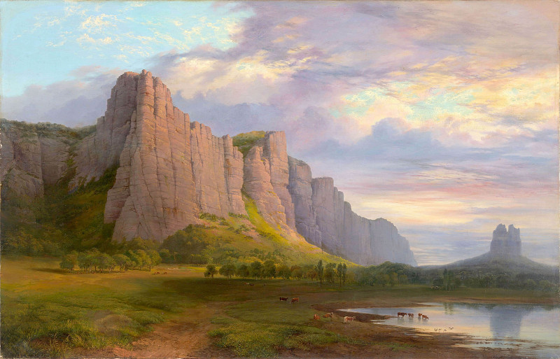 Mount Arapiles and the Mitre Rock. Nicholas Chevalier