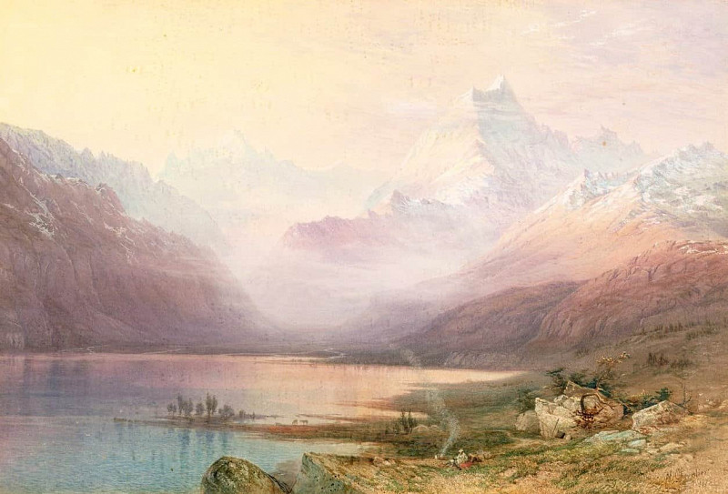 Mount Cook and Lake Pukaki, South Island, New Zealand, 1872. Nicholas Chevalier