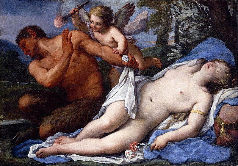 Eros Revealing a Sleeping Venus to a Bashful Satyr. Giuseppe Bartolomeo Chiari