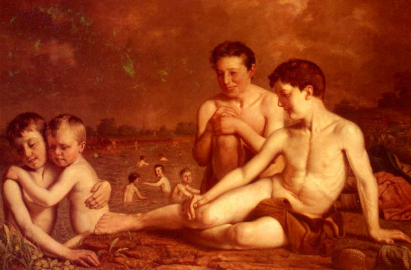 Young Boys Bathing. Hugh Collins