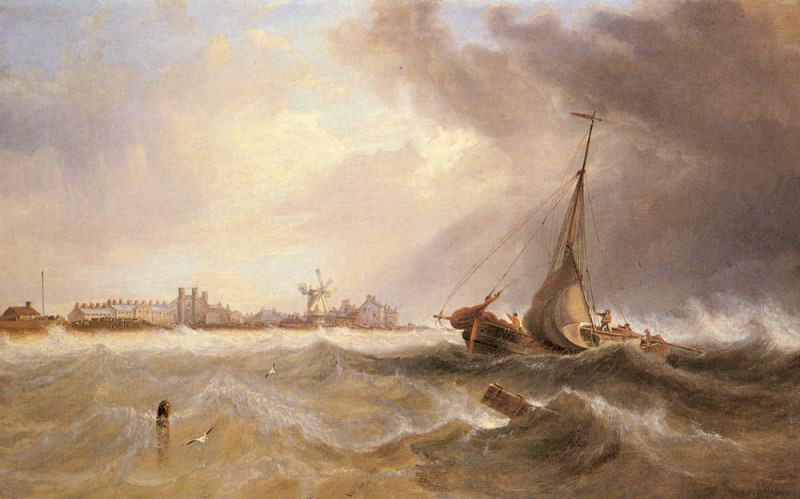 Shipping Off A Coast In Choppy Seas. John Wilson Carmichael