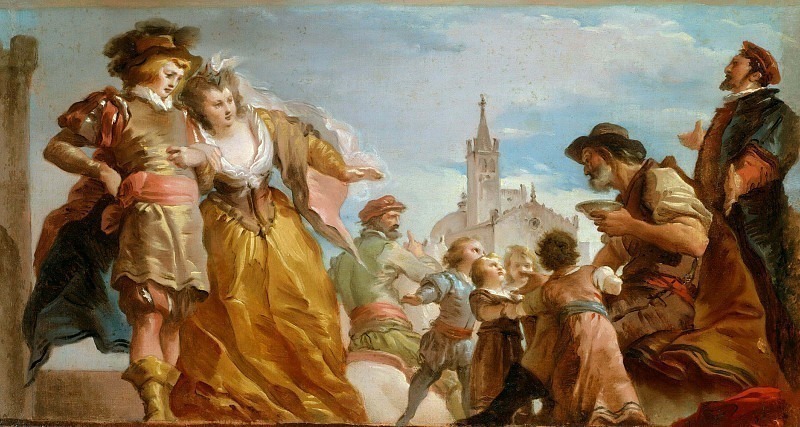The Meeting of Gautier, Count of Antwerp, and his Daughter, Violante. Giuseppe Cades