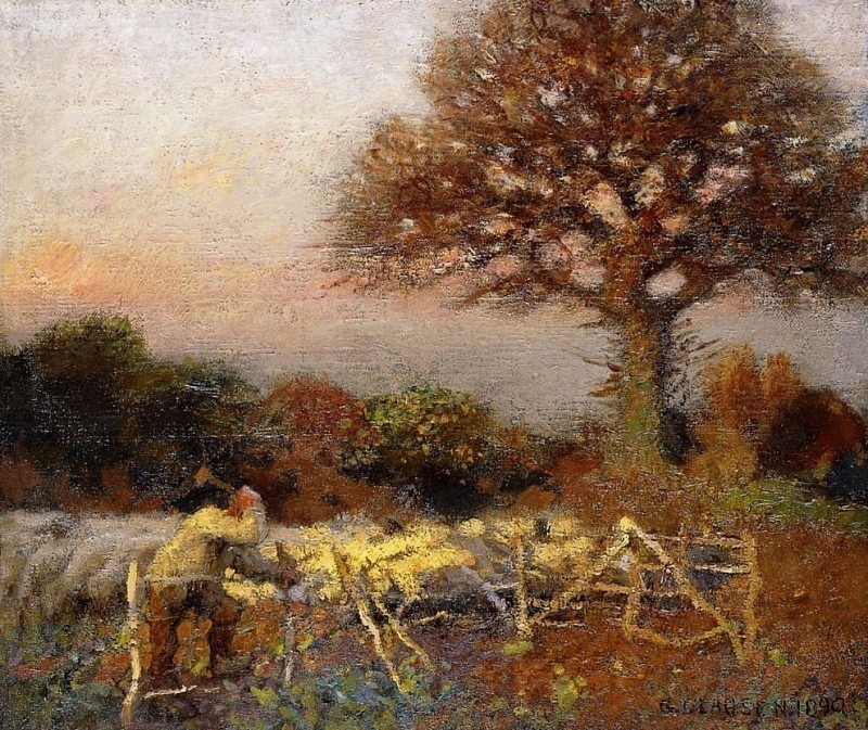 A Sheepfold, Early Morning. Sir George Clausen