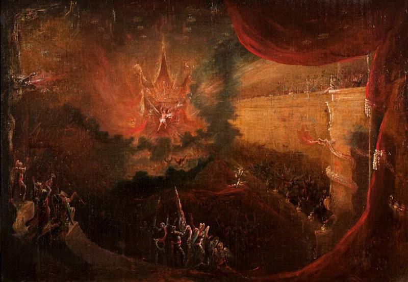 Satan Enthroned in Hell. Samuel Colman
