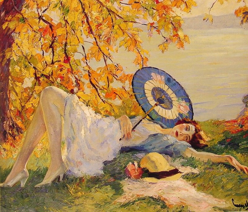 Женщина, отдыхающая у озера. Эдвард Кукуэль