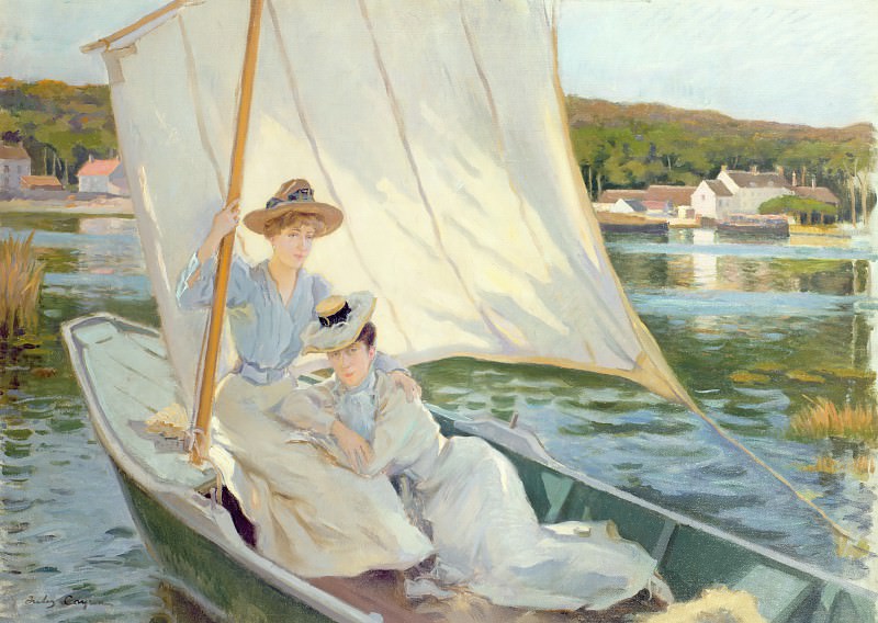 Ladies in a Sailing Boat. Jules Cayron