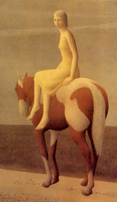 Girl on Piebald Horse. Alex Colville
