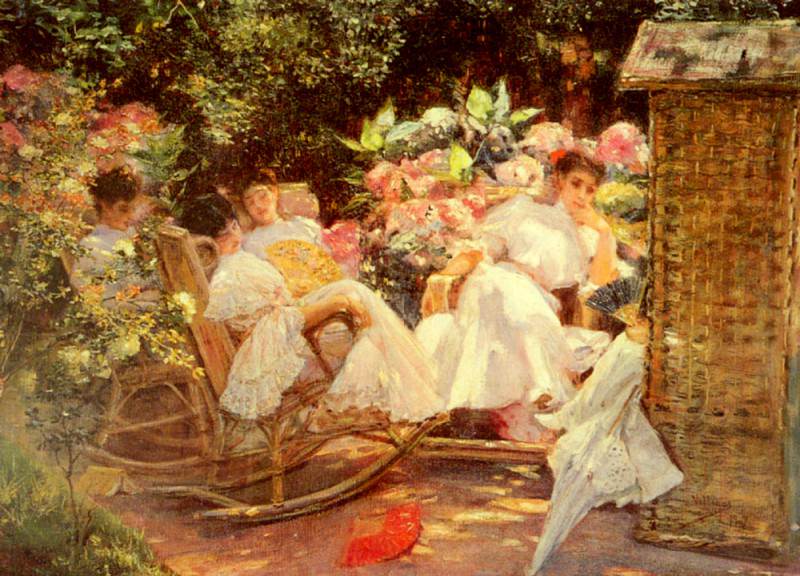 Ladies In A Garden. José Villegas Cordero