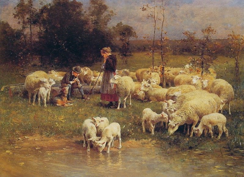 Присмотр за стадом. Луиджи Кьялива