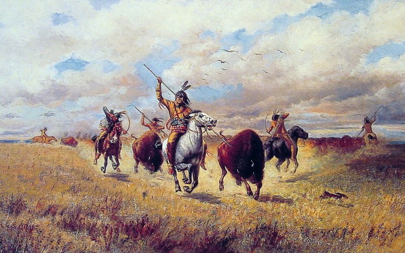 Индейская охота на бизонов. Крэйг Чарльз