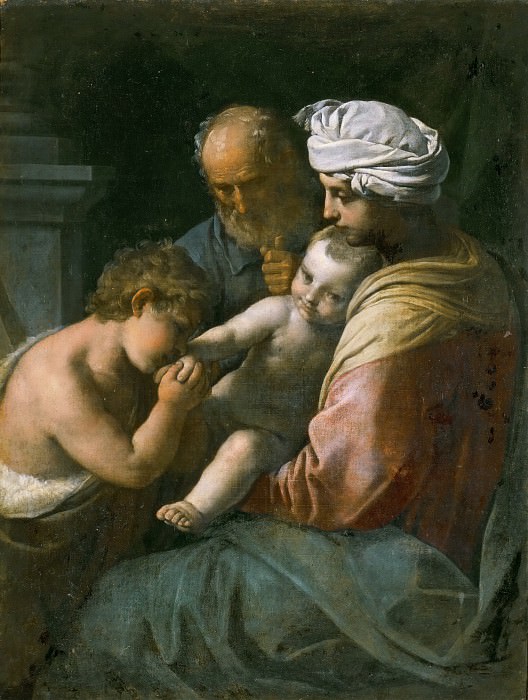 Holy Family with the Infant Saint John the Baptist. Simone Cantarini