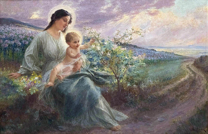 Madonna and Child by the Wayside; Madonna mit Kind am Wegrand. Emil Czech