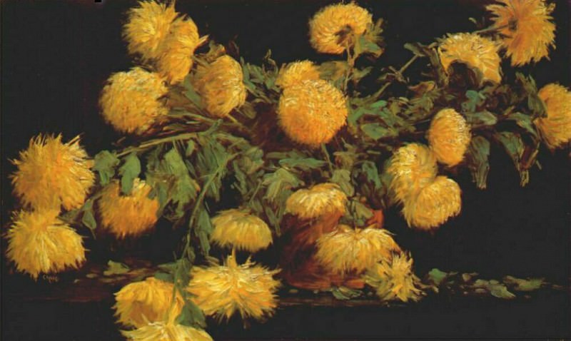 chrysanthemums c1878. William Merritt Chase