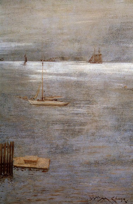 Sailboat at Anchor. William Merritt Chase