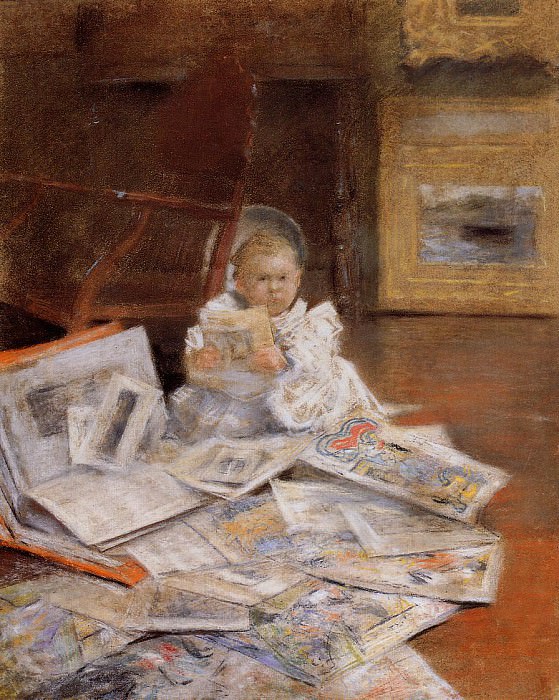 Child with Prints. William Merritt Chase