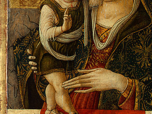 Мадонна и младенец, до 1490, фрагмент. Карло Кривелли