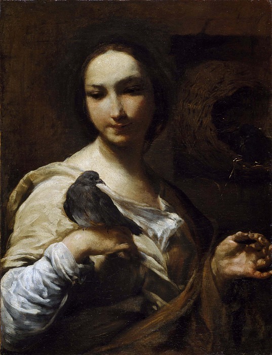 Girl Holding a Dove. Giuseppe Maria Crespi