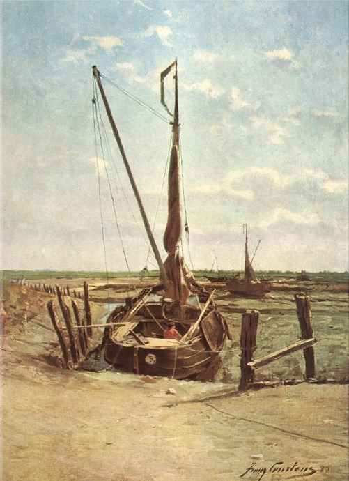 The boat with mussels. Franz Courtens