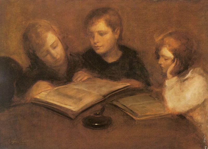 Girls Reading. Eugene Carriere